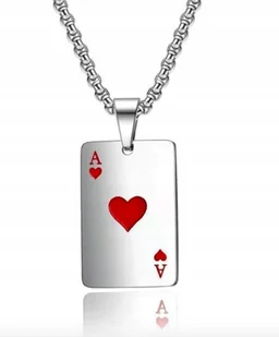 Naszyjnik wisiorek karta AS serce prezent drip y2k - Wisiorki - miniaturka - grafika 1