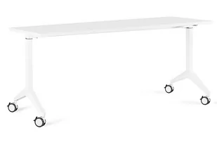 Biurko na kółkach Yumi S - Biały - Stelaż i Blat - 180x70 cm - YZ-02 Biały - Biurka - miniaturka - grafika 1