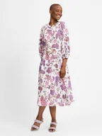 Sukienki - Ambiance Sukienka damska z zawartością lnu Kobiety Lyocell wielokolorowy nadruk, 38 - miniaturka - grafika 1