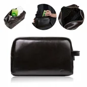 Kosmetyczki, organizery i kuferki - Saszetka Kosmetyczka Skórzana Męska Brodrene Organizer Brązowy na Zamek - miniaturka - grafika 1