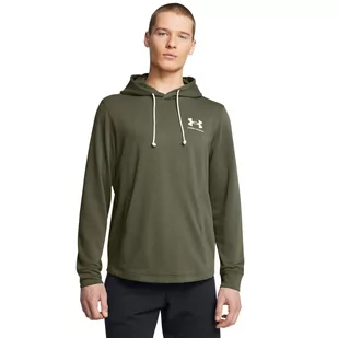 Męska bluza dresowa nierozpinana z kapturem Under Armour UA Rival Terry Lc Hd - oliwkowa/khaki - UNDER ARMOUR - Bluzy sportowe męskie - miniaturka - grafika 1