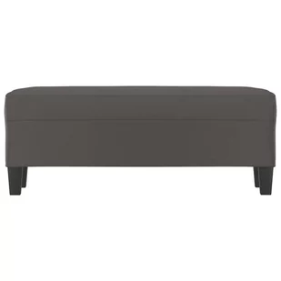 Lumarko Ławka, szara, 100x35x41 cm, tapicerowana sztuczną skórą - Ławki do przedpokoju - miniaturka - grafika 4