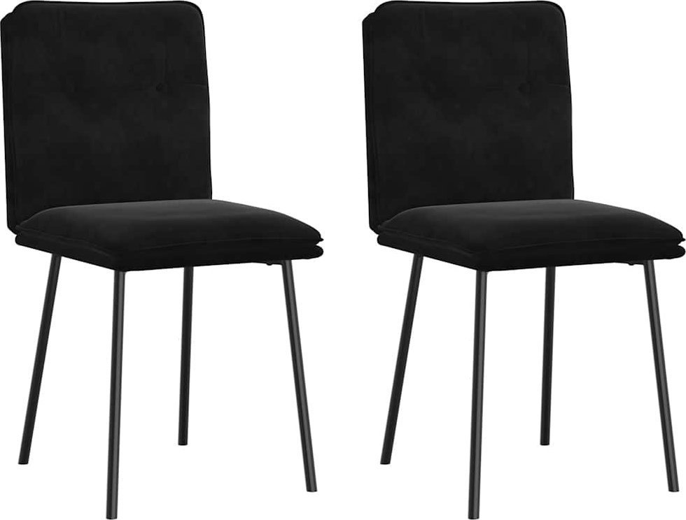 Krzesła stołowe, 2 szt., czarne, obite aksamitem