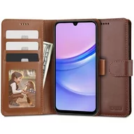 Etui i futerały do telefonów - Etui TECH-PROTECT Wallet do Samsung Galaxy A15 4G/5G Brązowy - miniaturka - grafika 1