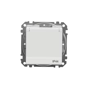 Gniazdo pojedyncze z uziemieniem Schneider Sedna Design SDD211013 z przesłonami IP44 białe Design  Elements - Gniazdka elektryczne - miniaturka - grafika 1