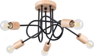 Lampy sufitowe - Żyrandol EMBER 5 czarny 5xE27 15W stal/drewno 26x61x15cm Sollux Lighting - miniaturka - grafika 1