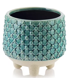 Doniczka osłonka na nóżkach turkus 13 DEcodomi - Donice - miniaturka - grafika 1