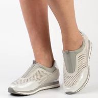 Sneakersy damskie - M.Daszyński Szare sneakersy damskie, półbuty M.DASZYŃSKI 2169-3 - M.Daszyński - miniaturka - grafika 1