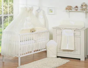 Pościel 5-cz z moskitierą - Wiszące Serduszka kremowe - Pościel dla dzieci Pościel 5-cz z moskitierą - Wiszące Serduszka kremowe - Pościel dla dzieci - miniaturka - grafika 1