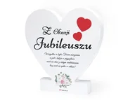 Gadżety dla niej i dla niego - STATUETKA SERCE JUBILEUSZ BIAŁA 13x13cm - miniaturka - grafika 1