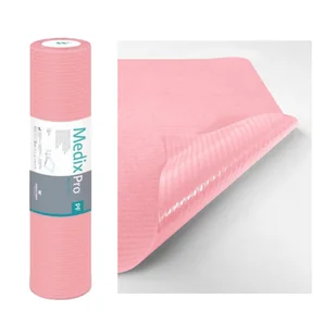 Podkład higieniczny na rolce 50cm x 160cm różowy podfoliowany 54g MedixPro 25szt - Kosmetyczne akcesoria jednorazowe - miniaturka - grafika 1