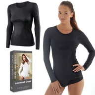 Koszulki i topy damskie - BRUBECK LS11610 koszulka damska termo WEŁNIANA - M - miniaturka - grafika 1