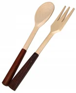 Przybory do gotowania - Chłopcy z Rancza Łyżka I Widelec drewniany z Brązową Rączką 418 - miniaturka - grafika 1