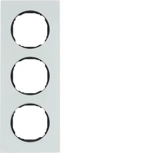 Hager polo R.8 Ramka 3-krotna, szkło, biały 10132609 10132609 - Klawisze i ramki - miniaturka - grafika 1