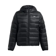 Kurtki damskie - Damska kurtka puchowa pikowana Under Armour Legend Down Hooded Jacket - czarna - UNDER ARMOUR - miniaturka - grafika 1