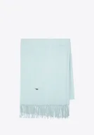 Apaszki i szaliki męskie - Szalik damski z frędzlami jednolity błękitny - miniaturka - grafika 1