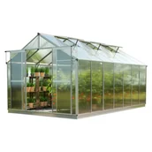 Szklarnie ogrodowe - GFP szklarnia Topas 7 rama aluminiowa 225x449 cm - płytami poliwęglanowymi ok. 6 mm - z ramą fundamentową i aut. mechanizm otwierania okien - miniaturka - grafika 1