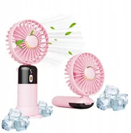 Gadżety USB - Mały wentylator biurkowy USB 5 trybów Supero Mini Hand Held Fan S02 różowy - miniaturka - grafika 1