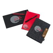 Notesy i bloczki - Zestaw biurowy, czarny/czerwony - miniaturka - grafika 1