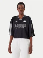 Koszulki i topy damskie - adidas T-Shirt Tiro Cut 3-Stripes JG4097 Czarny Oversize - miniaturka - grafika 1
