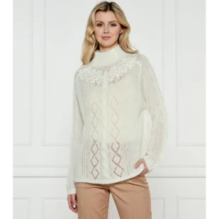 TWINSET Półgolf Regular Fit z dodatkiem wełny - Swetry damskie - miniaturka - grafika 1