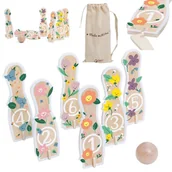 Łamigłówki - CLASSIC WORLD Drewniane Kręgle Gra dla Dzieci 6 szt. + Piłka - miniaturka - grafika 1