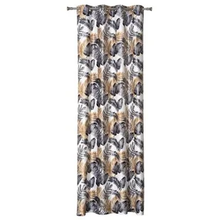 Zasłona z kółkami ANTIL 140 x 260 cm, kolor biały/liście - Zasłony - miniaturka - grafika 1