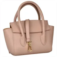 Torebki damskie - Borse in Pelle mała skórzana listonoszka róż pudrowy - miniaturka - grafika 1