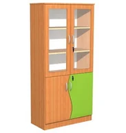 Meble do szkół i przedszkoli - Szafa szkolna z witryną Fala 3, szer. 900 mm - miniaturka - grafika 1