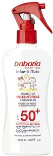 Spray do ochrony przeciwsłonecznej Babaria Sunscreen Spray For Children Atopic &amp; Sensitive Skin SPF50+ 200 ml (8410412490016) - Balsamy i kremy do opalania - miniaturka - grafika 1