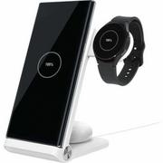 Stacje dokujące do telefonów - Nillkin Ładowarka bezprzewodowa 3w1 PowerTrio, końcówka do Samsung Watch, Qi, 15 W, biała - miniaturka - grafika 1