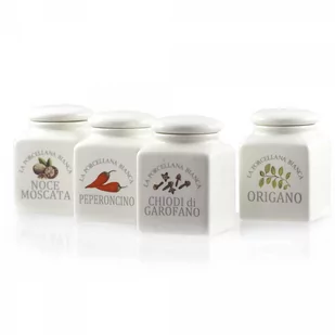 Zestaw 4 Pojemników Do Przypraw 175 Ml Conserva La Porcellana Bianca - Pojemniki kuchenne - miniaturka - grafika 1