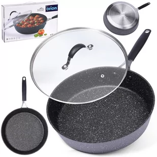 Patelnia granitowa nieprzywierająca z pokrywką STONER 28 cm - Patelnie - miniaturka - grafika 1