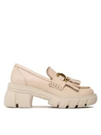 Półbuty damskie - Badura Loafersy PALMI-23SS11171 Beżowy - miniaturka - grafika 1