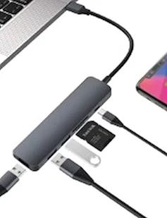 HUB 5 w 1 typu C na czytniku kart USB i ładowarce PD. - Czytniki kart pamięci - miniaturka - grafika 1