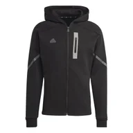 Bluzy męskie - Bluza z kapturem męska adidas Designed for GameDay czarna IC8044-XS - miniaturka - grafika 1