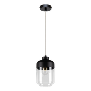 Lampy sufitowe - Britop Skandynawska LAMPA wisząca AMARETTO 15790104 szklana OPRAWA loftowy zwis przezroczysty czarny - miniaturka - grafika 1