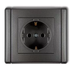 Karlik Gniazdo pojedyncze 2P+Z SCHUKO, 11FGP-1s - Gniazdka elektryczne - miniaturka - grafika 1