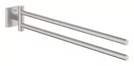 Wieszaki łazienkowe - Grohe QuickFix Start Cube - Podwójny wieszak na ręczniki, długość 44 cm, Supersteel 40976DC0 - miniaturka - grafika 1