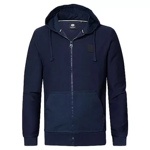 Petrol Industries Bluza męska z kapturem i zamkiem błyskawicznym, niebieski (Midnight Navy), L - Bluzy męskie - miniaturka - grafika 1