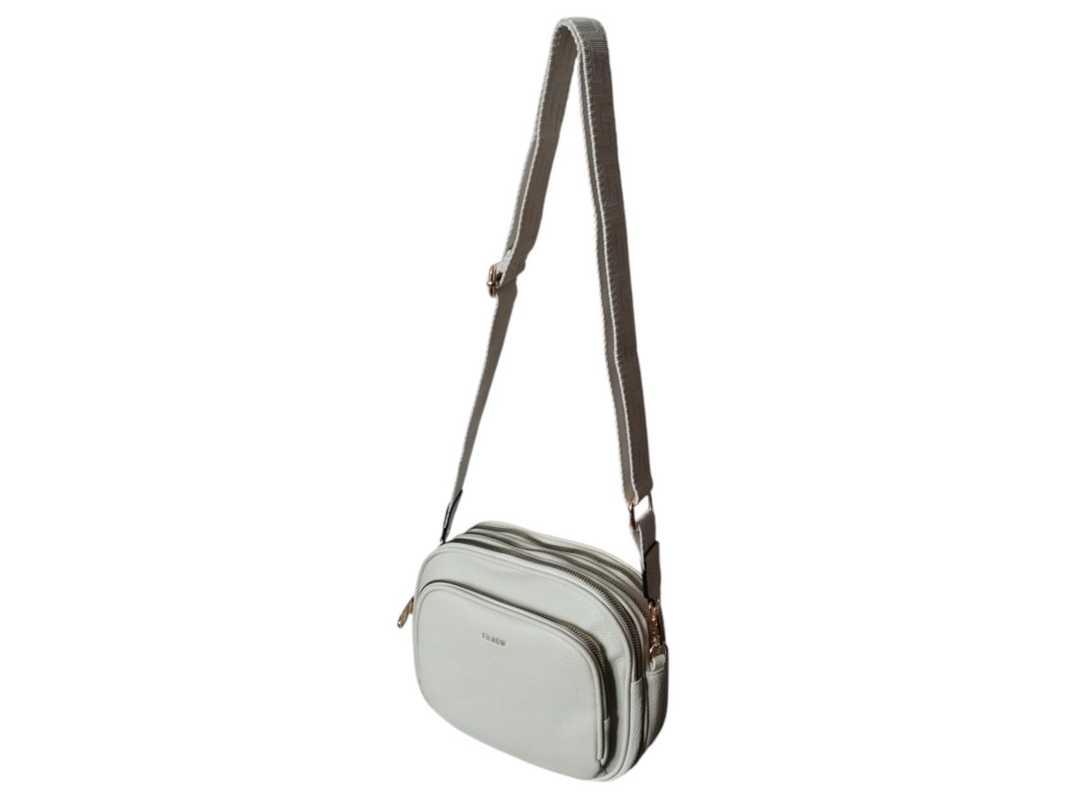 Mała Torebka Damska, Listonoszka Na Ramię Beżowa W Miejskim Stylu, 4 Komory