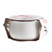 Garnki - Garnek emaliowany z pokrywką 18 cm 2,8 l kremowy - miniaturka - grafika 1