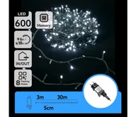 Lampy ogrodowe - Aigostar - LED Zewnętrzny łańcuch świąteczny 600xLED/8 funkcji 33m IP44 zimna biel - miniaturka - grafika 1