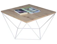 Ławy i stoliki kawowe - Druciany stolik kawowy dąb artisan + biały C4-M63 - miniaturka - grafika 1