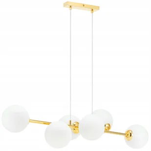 Lampa Wisząca Sufitowa Złota Biała Kula Loft - Lampy sufitowe - miniaturka - grafika 1