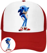 Czapki i chusty sportowe męskie - CZAPKA Z DASZKIEM SONIC DLA DZIECI NA LATO SIATKA CZERWONA BEJSBOLÓWKA - miniaturka - grafika 1