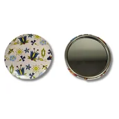 Lusterka do makijażu - Lusterko folk kaszubski kwiaty beżowe - miniaturka - grafika 1