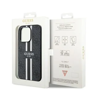 Etui Guess GUHMP15XP4RPSK Apple iPhone 15 Pro Max hardcase 4G Printed Stripes MagSafe czarny/black - Etui i futerały do telefonów - miniaturka - grafika 9