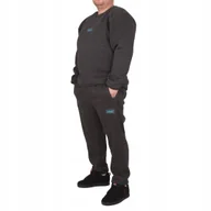 Dresy męskie - Dres komplet Chillout Tager BIG Size szary 5XL spodnie i bluza bez kaptura - miniaturka - grafika 1
