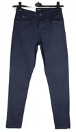 Spodnie damskie - Granatowe spodnie rurki casual bawełna M 38 - miniaturka - grafika 1